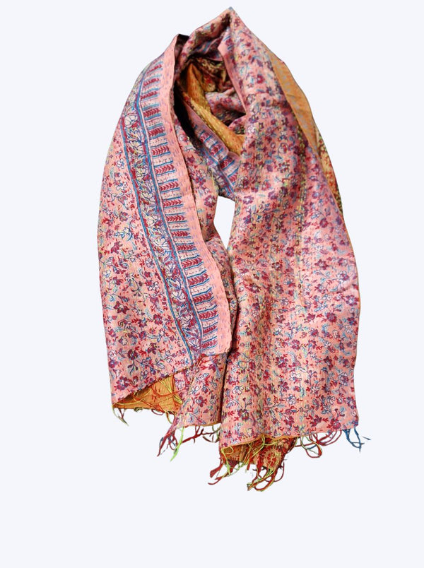 kantha vintage silk scarf