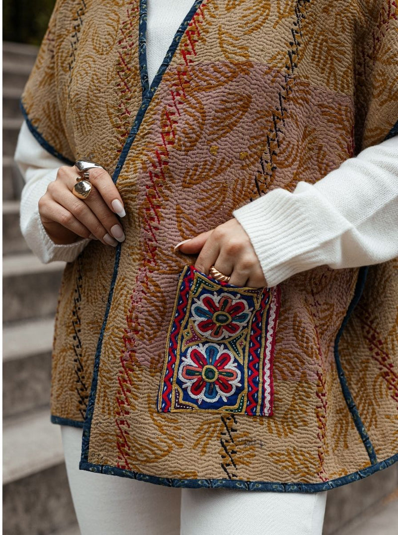 kantha reversible vest