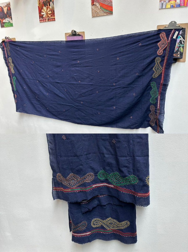 kala organic cotton indigo shawl 1