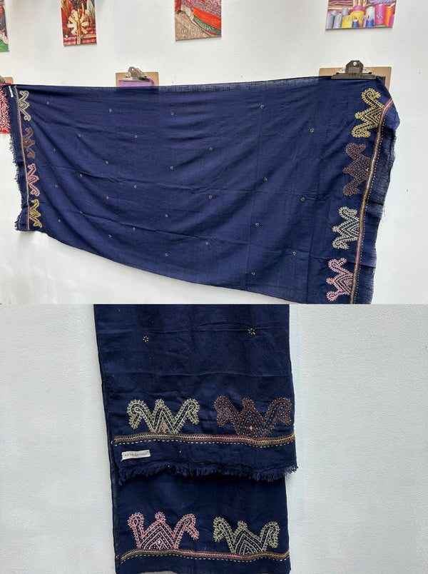 kala organic cotton indigo shawl 2