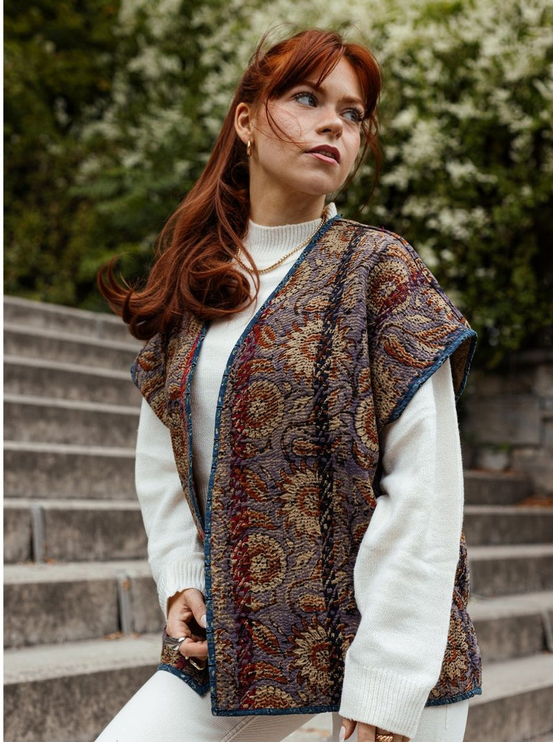 kantha reversible vest