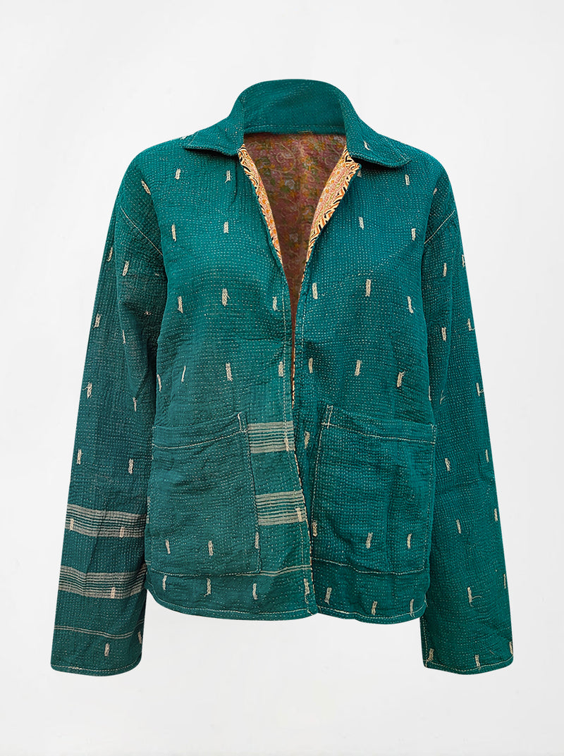 kantha reversible collar jacket sharda (butterfly)