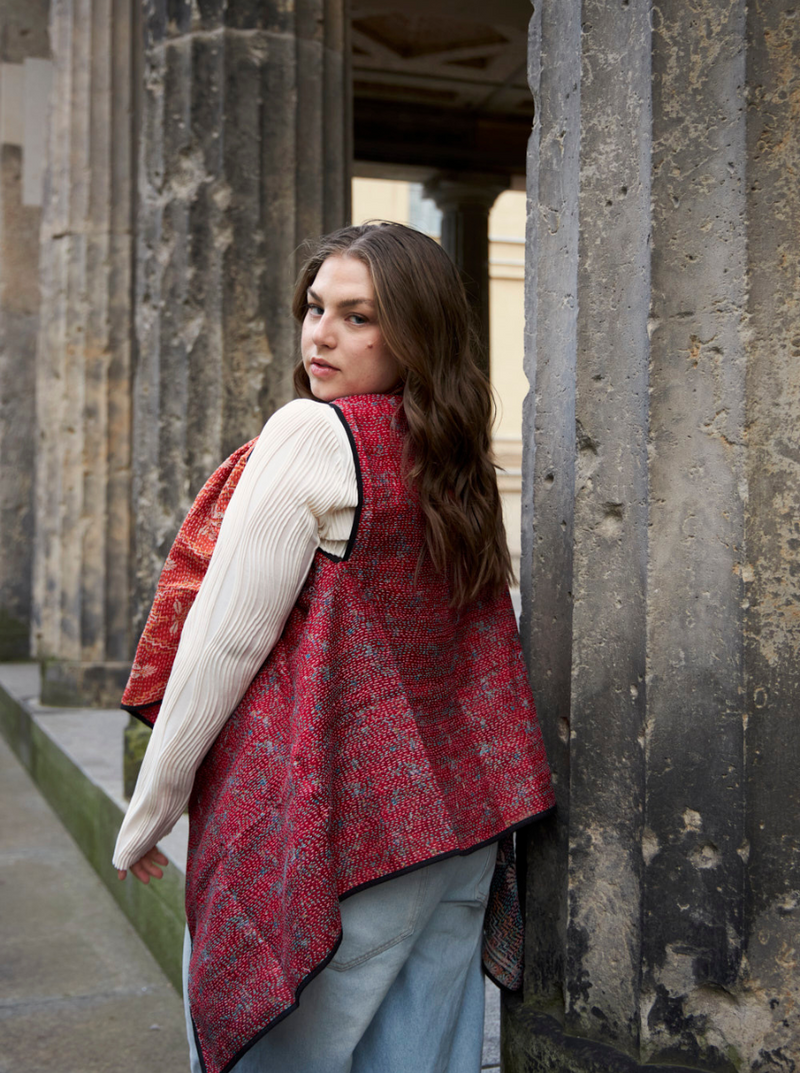 kantha vintage silk cape gopi