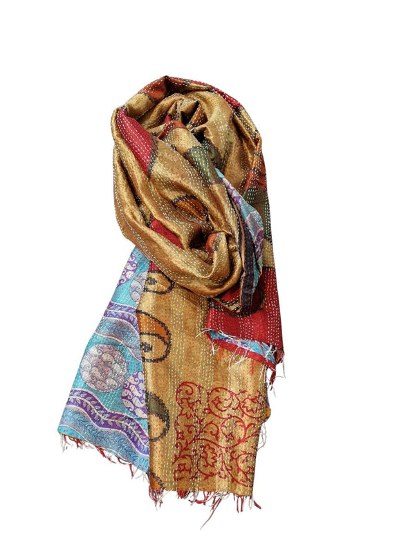 kantha vintage silk shawl