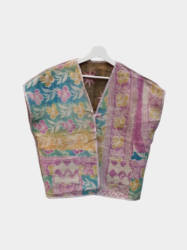 kantha vintage reversible cotton vest krina