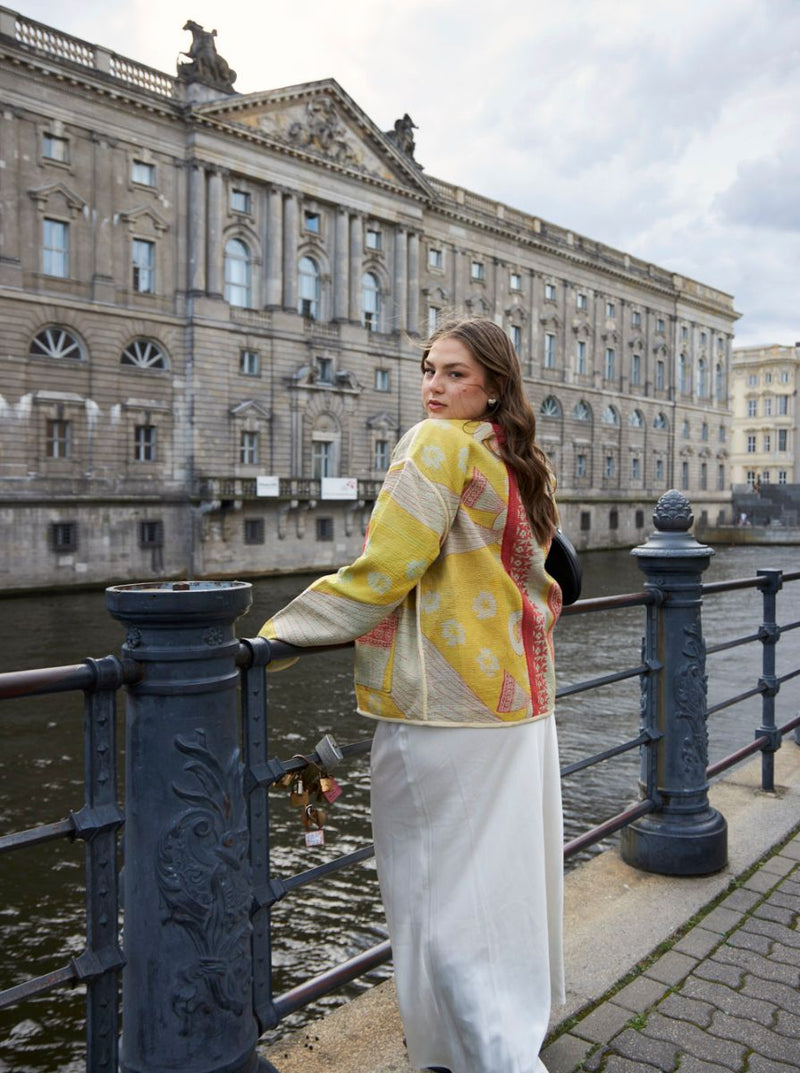 kantha vintage kimono ruby (zari)