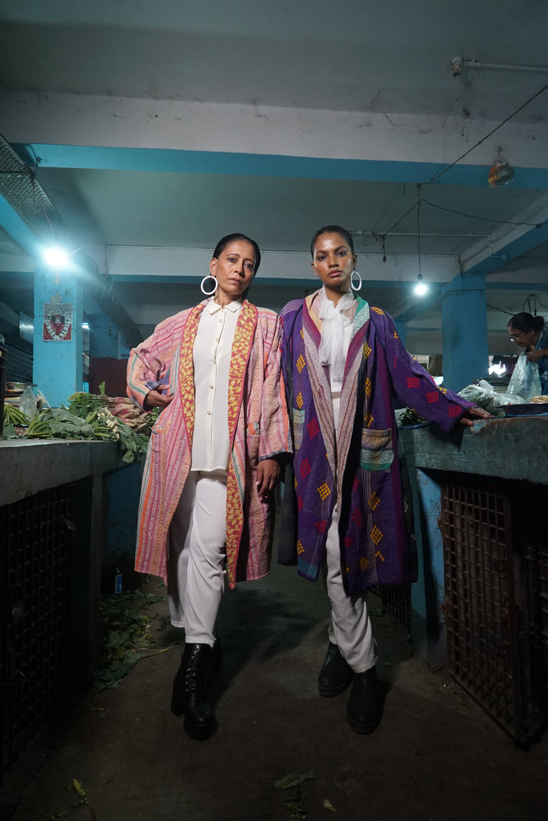 kantha vintage coat long rusha (anant)