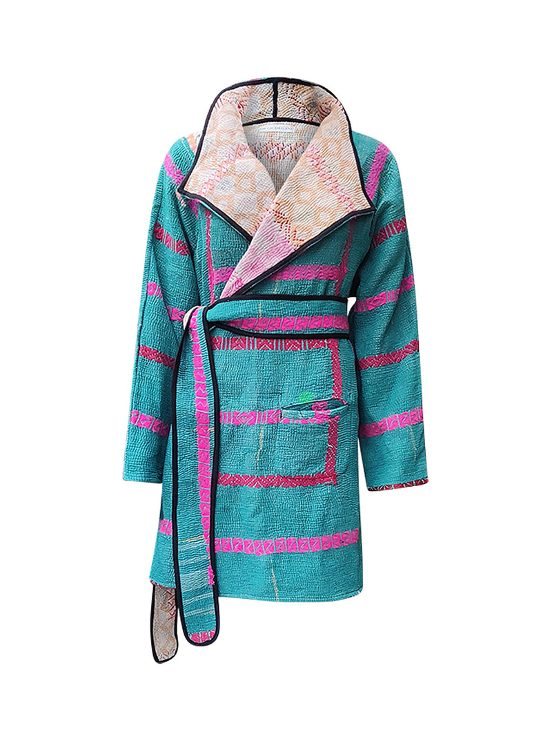 kantha vintage dress coat short ayla