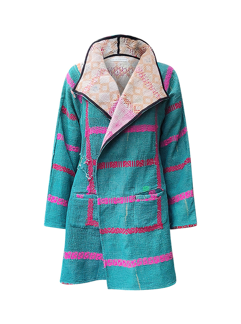 kantha vintage dress coat short ayla