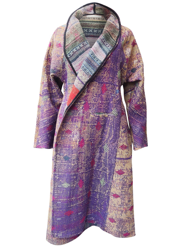 kantha vintage coat long surprise me