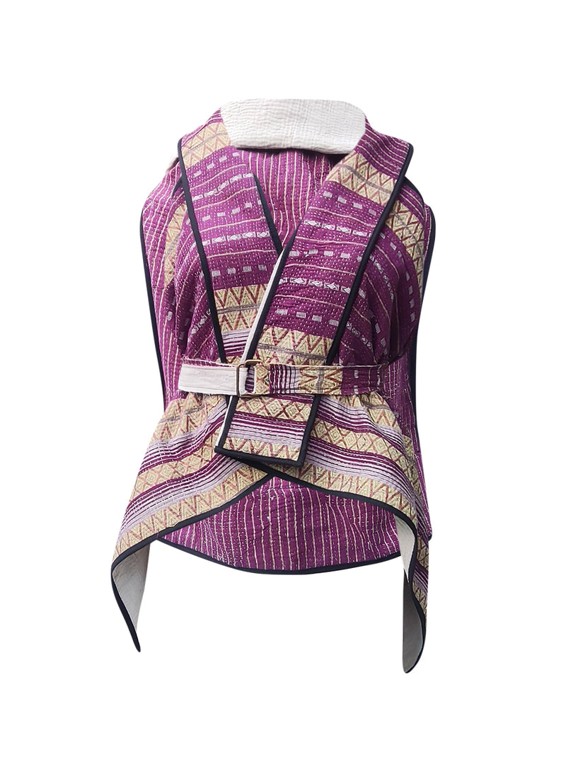kantha vintage cape - purple love