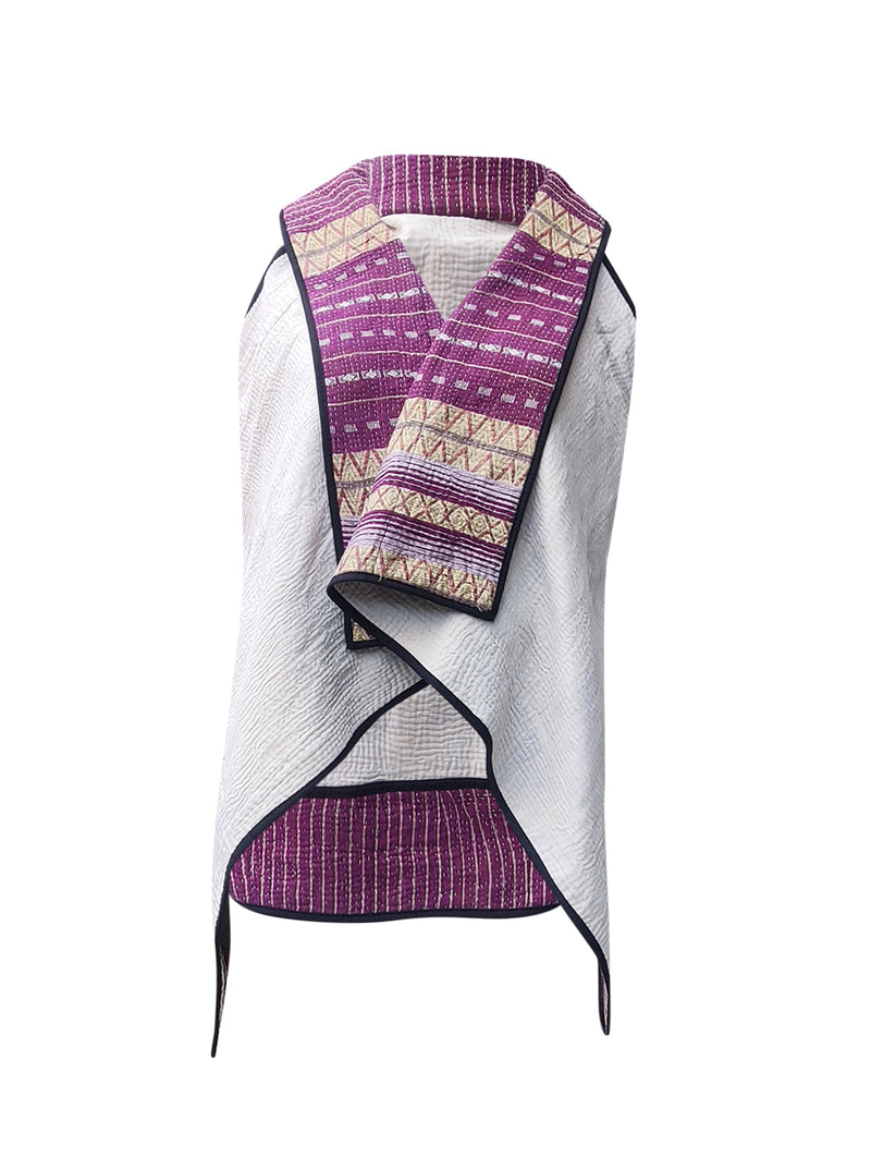 kantha vintage cape - purple love
