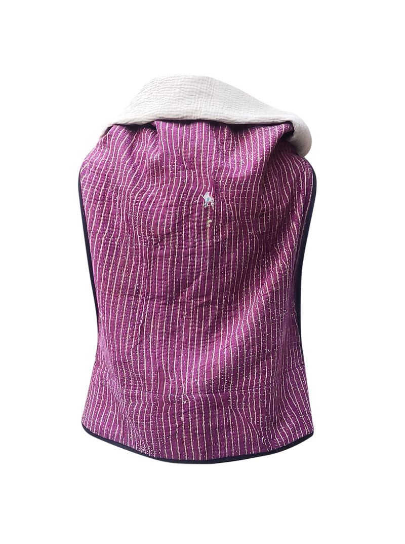 kantha vintage cape - purple love
