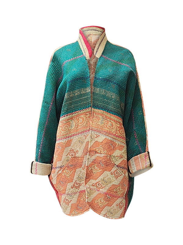 kantha vintage long jacket sita