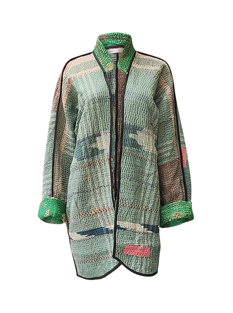 kantha vintage long jacket puja