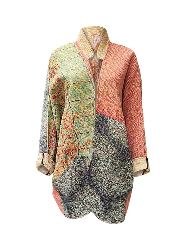 kantha vintage long jacket phulwa