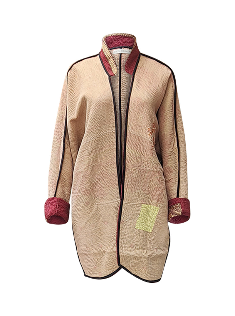 kantha vintage long jacket sindhura