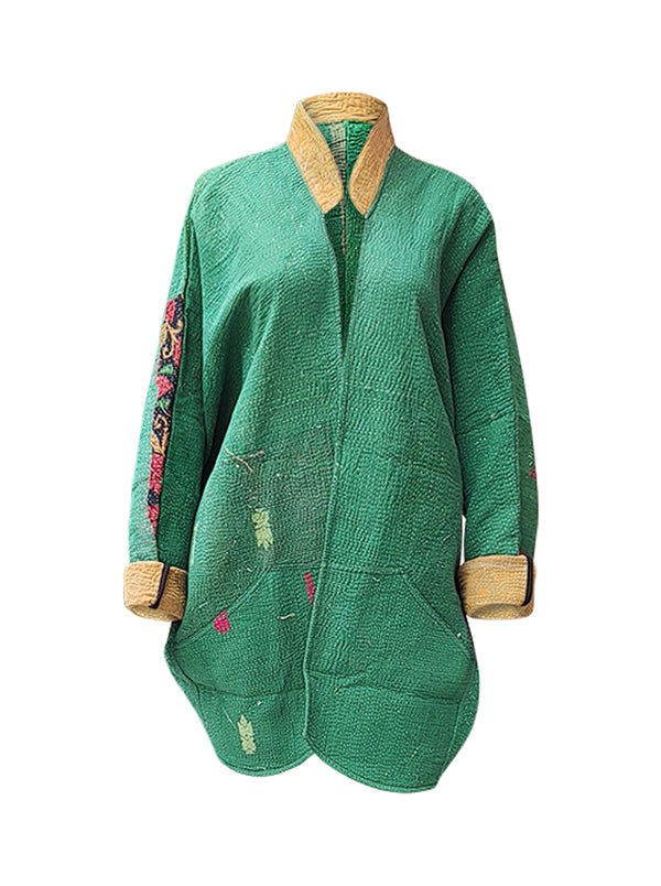 kantha vintage long jacket hina