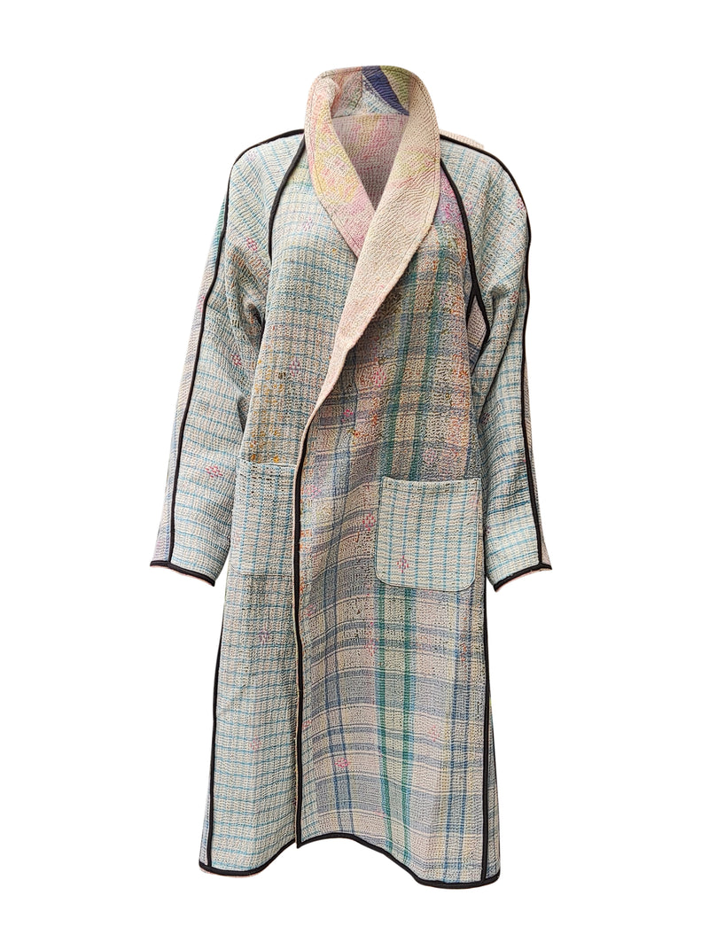 kantha vintage coat long gulabo