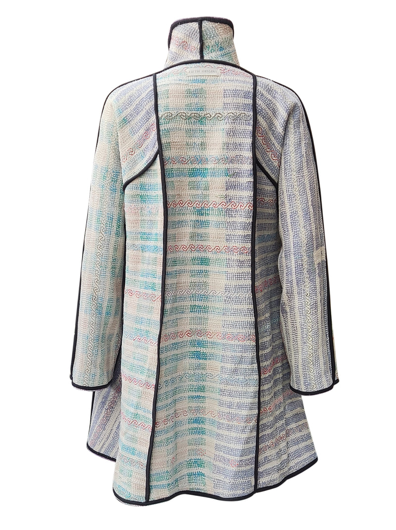 kantha vintage coat short sari