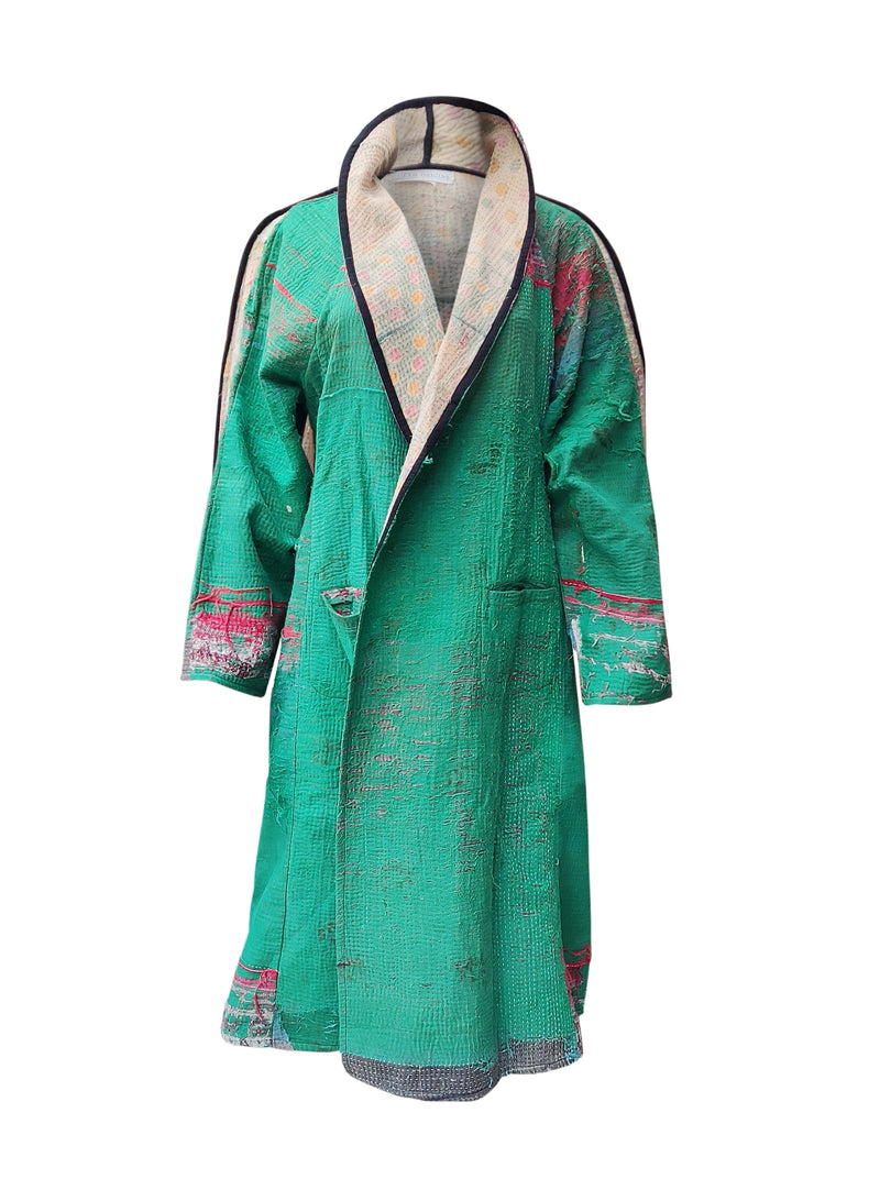 kantha vintage coat long no waste sale