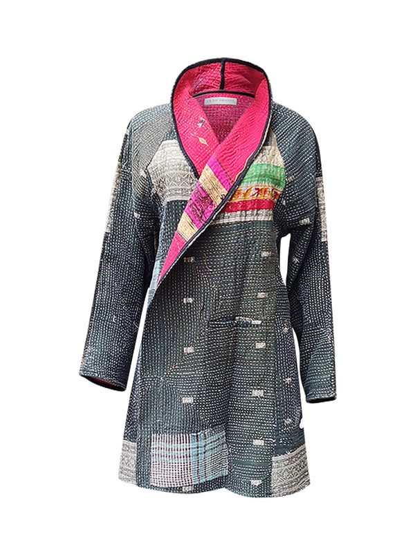 kantha vintage coat short narayani