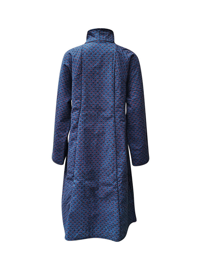 reversible recycled wool coat blue