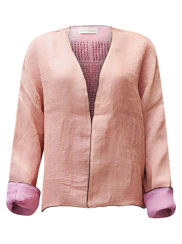 linen jacket pink blush - zero waste edition