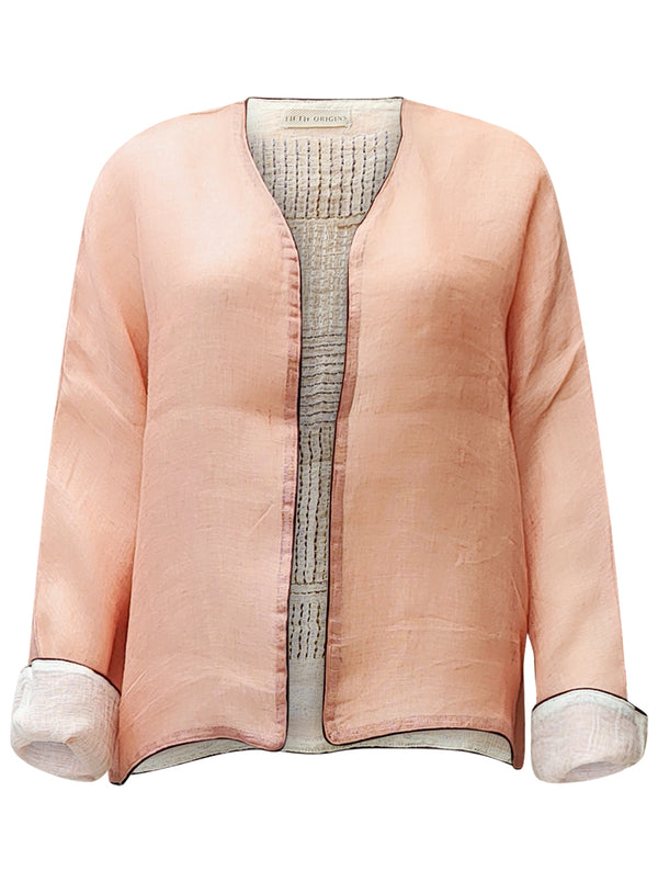 linen jacket blush white - zero waste edition