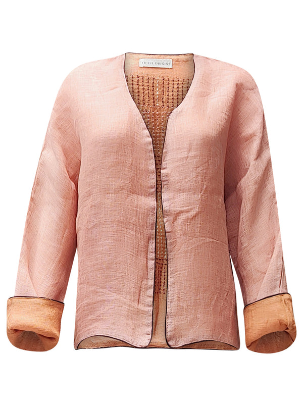 linen jacket copper blush - zero waste edition
