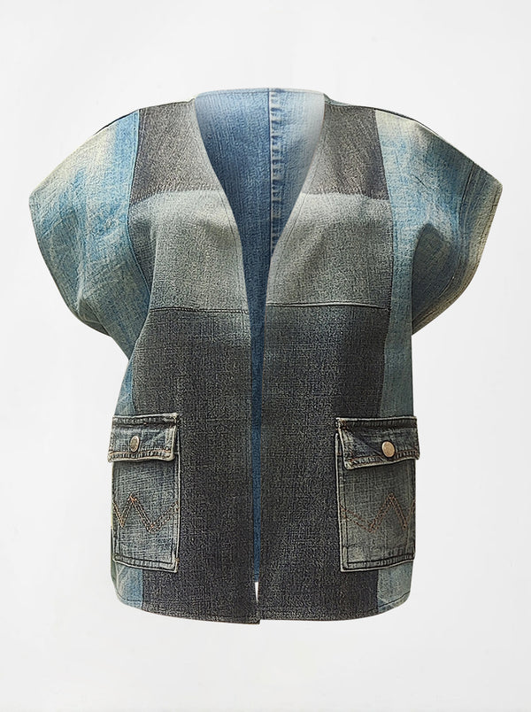waste to wonder recycled denim vest sylvie