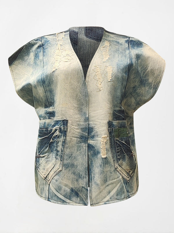waste to wonder recycled denim vest gianna