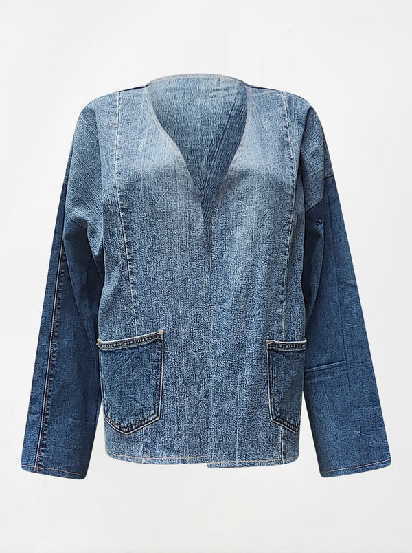 waste to wonder recycled denim vest with sleeves linda