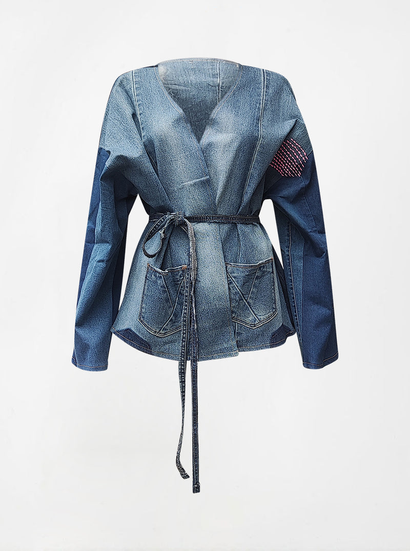 waste to wonder recycled denim vest with sleeves rachel
