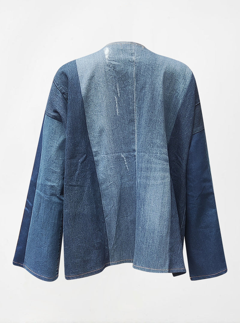 waste to wonder recycled denim vest with sleeves rachel