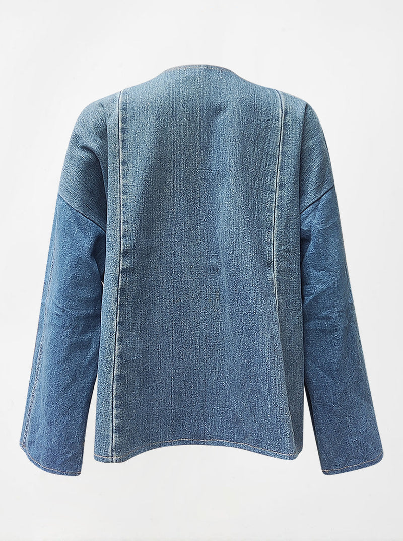 waste to wonder recycled denim vest with sleeves angela