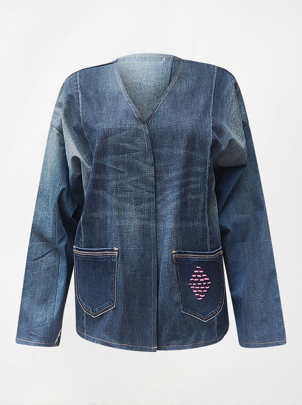 waste to wonder recycled denim vest with sleeves ariana