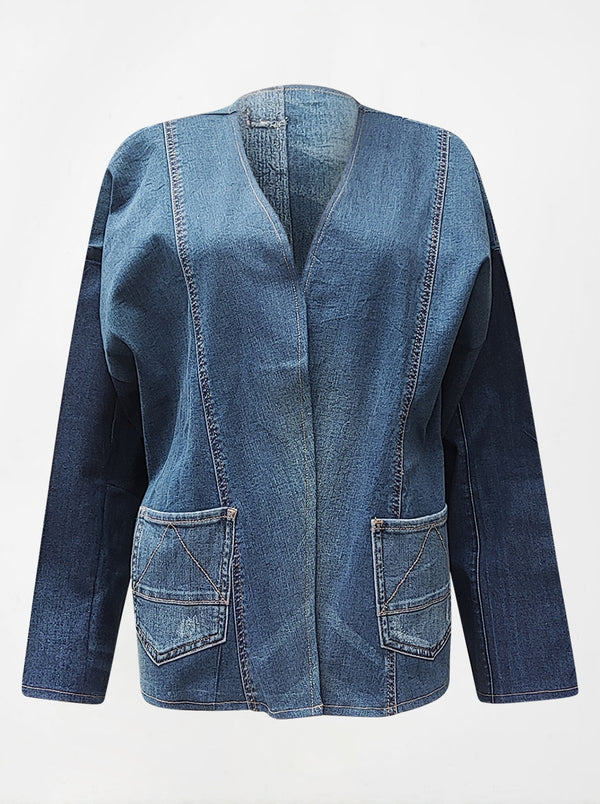 waste to wonder recycled denim vest with sleeves gerogia