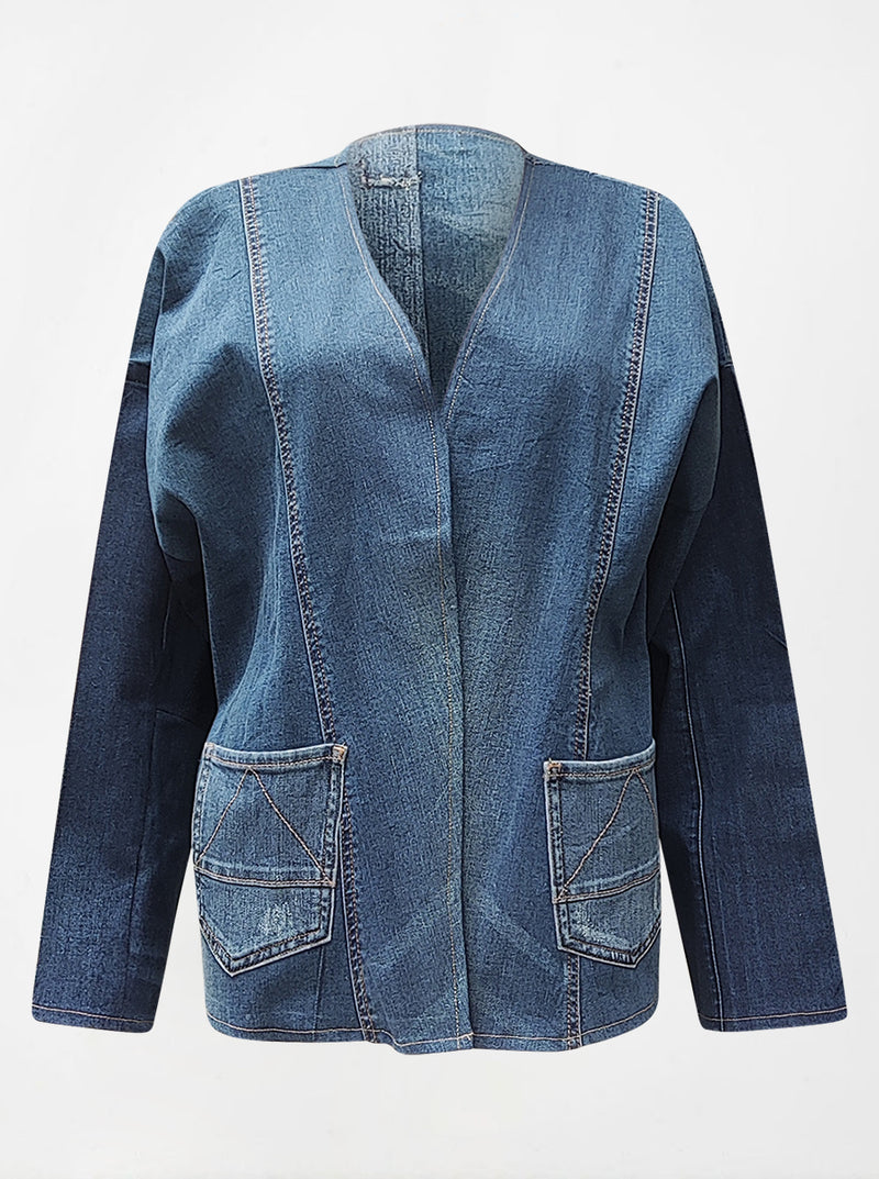waste to wonder recycled denim vest with sleeves gerogia