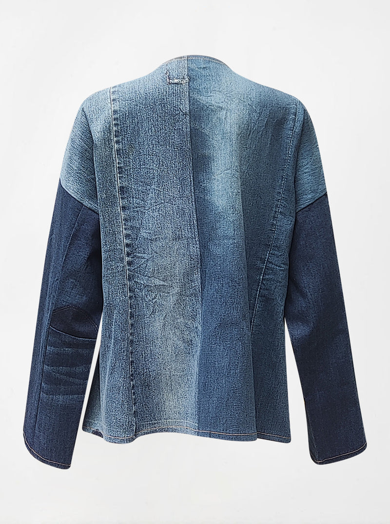 waste to wonder recycled denim vest with sleeves gerogia