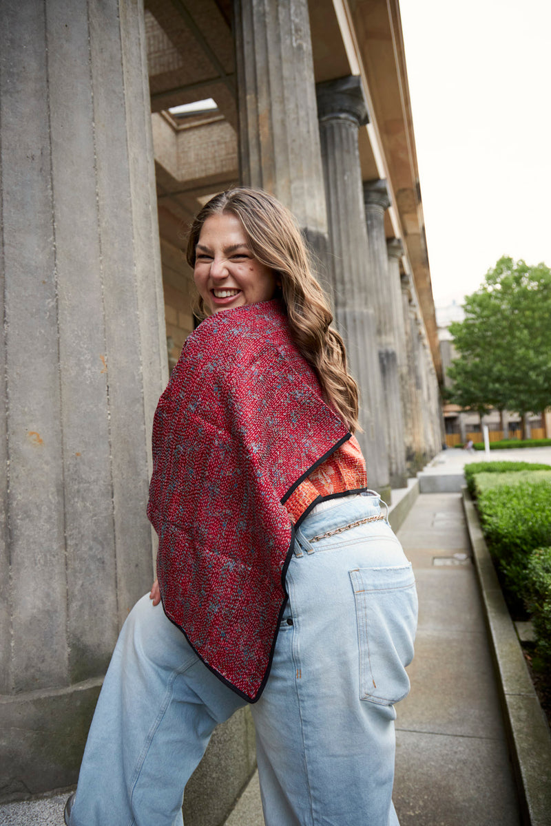 kantha vintage silk cape gopi