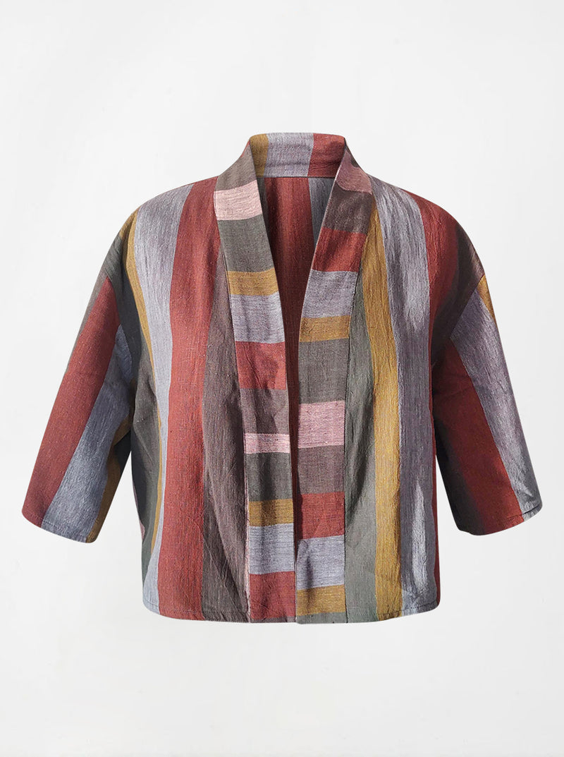 kala organic cotton reversible bolero grey with grey prints