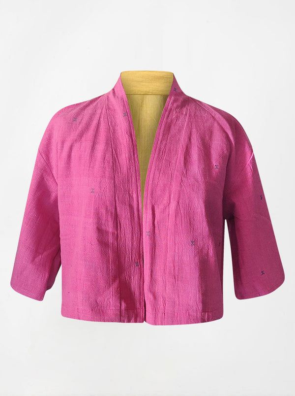 kala organic cotton reversible bolero pink and yellow