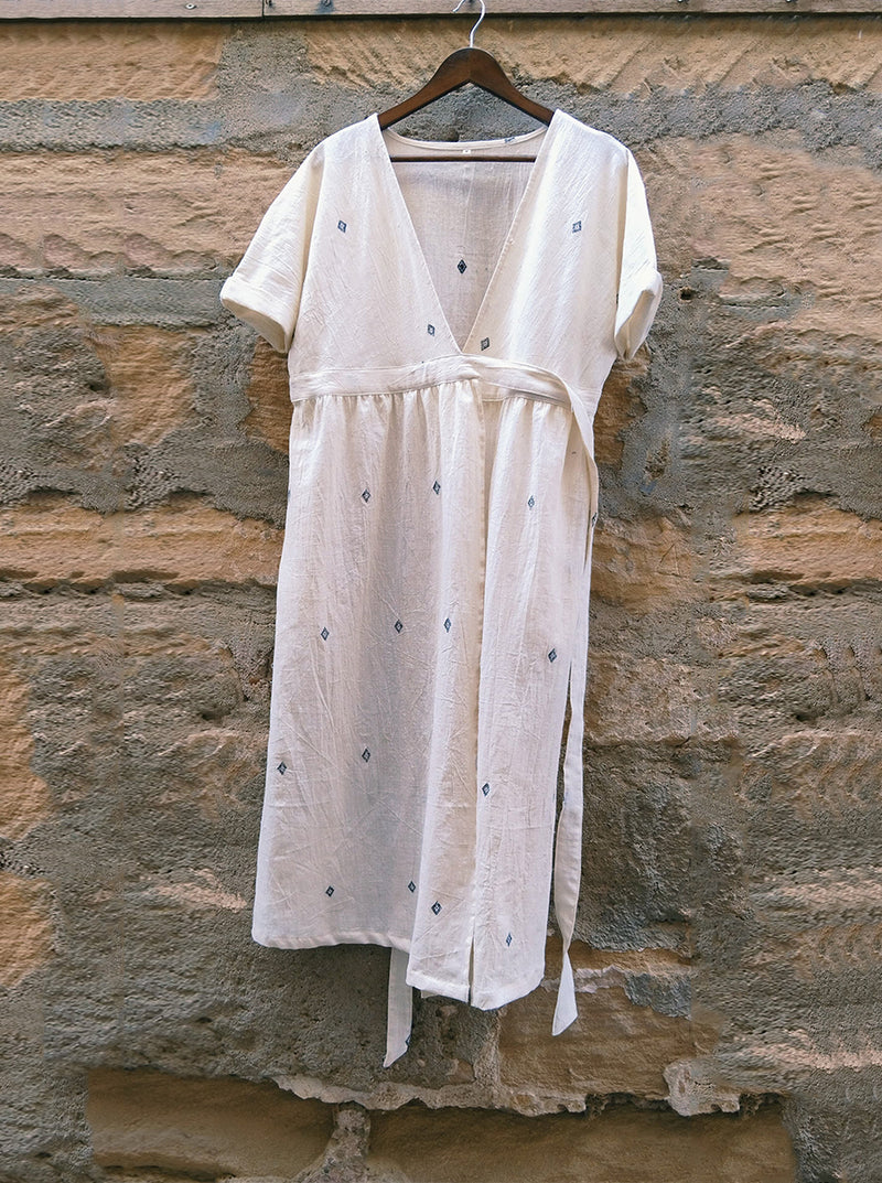 indigenous organic cotton wrap dress