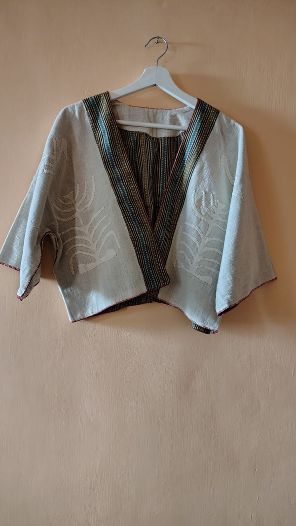 kala organic cotton reversible bolero applique