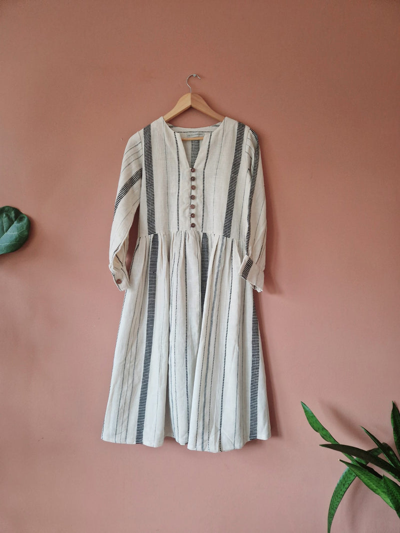 kala cotton dress Doree Dress in Handwoven Kala Cotton  Navy